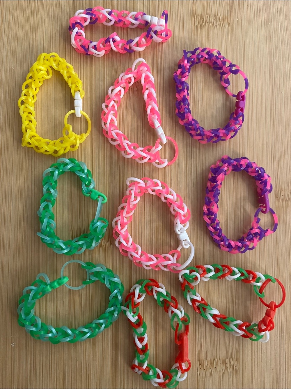 Rainbow Loom Bracelet Pack - Pink, Yellow, Green, Purple
